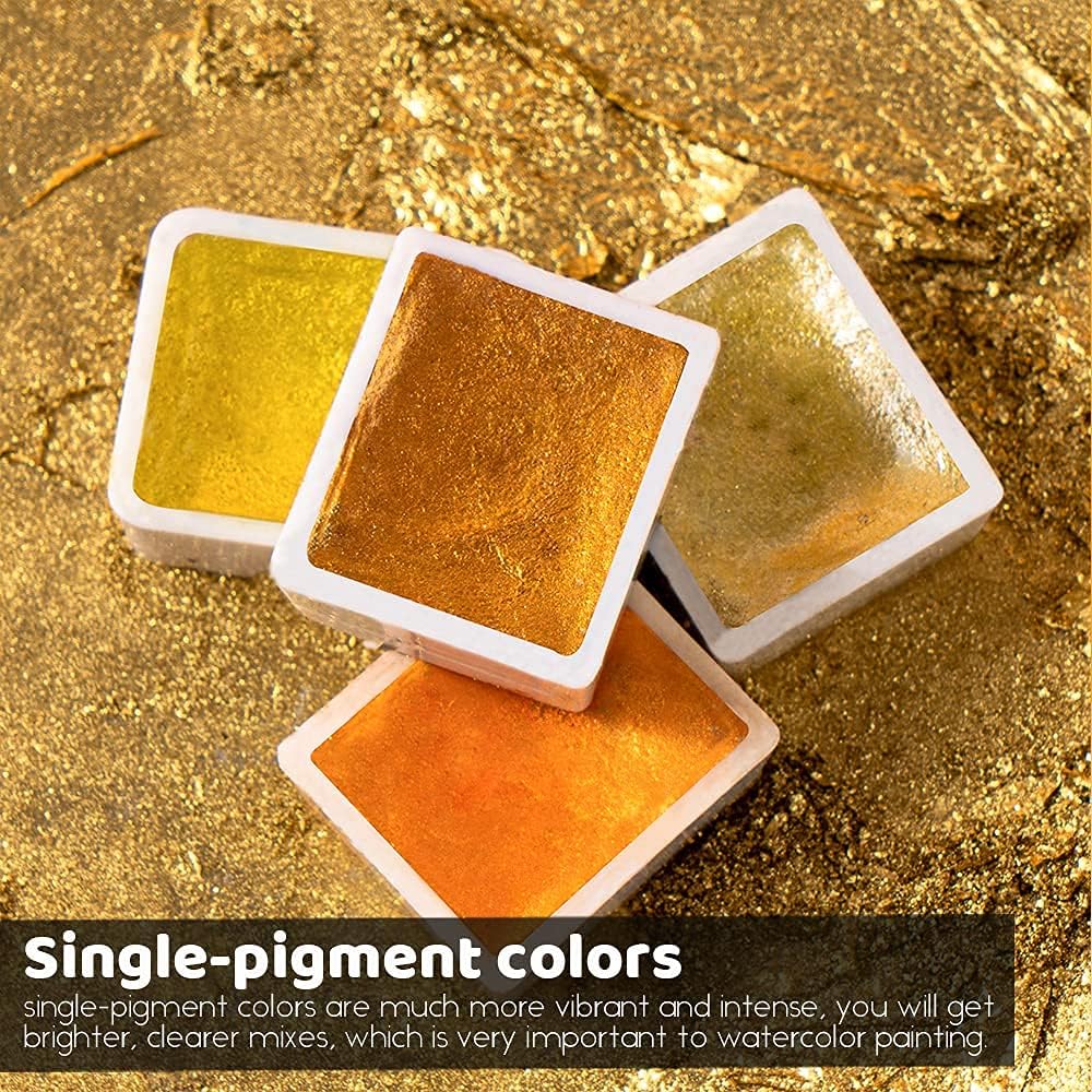 Paul Rubens Watercolor Paint, 12 Assorted Colors with Glitter Sparkle Effect, Professional Grade for Aritsts Adults Begginners, Portable and Compact Art Supplies