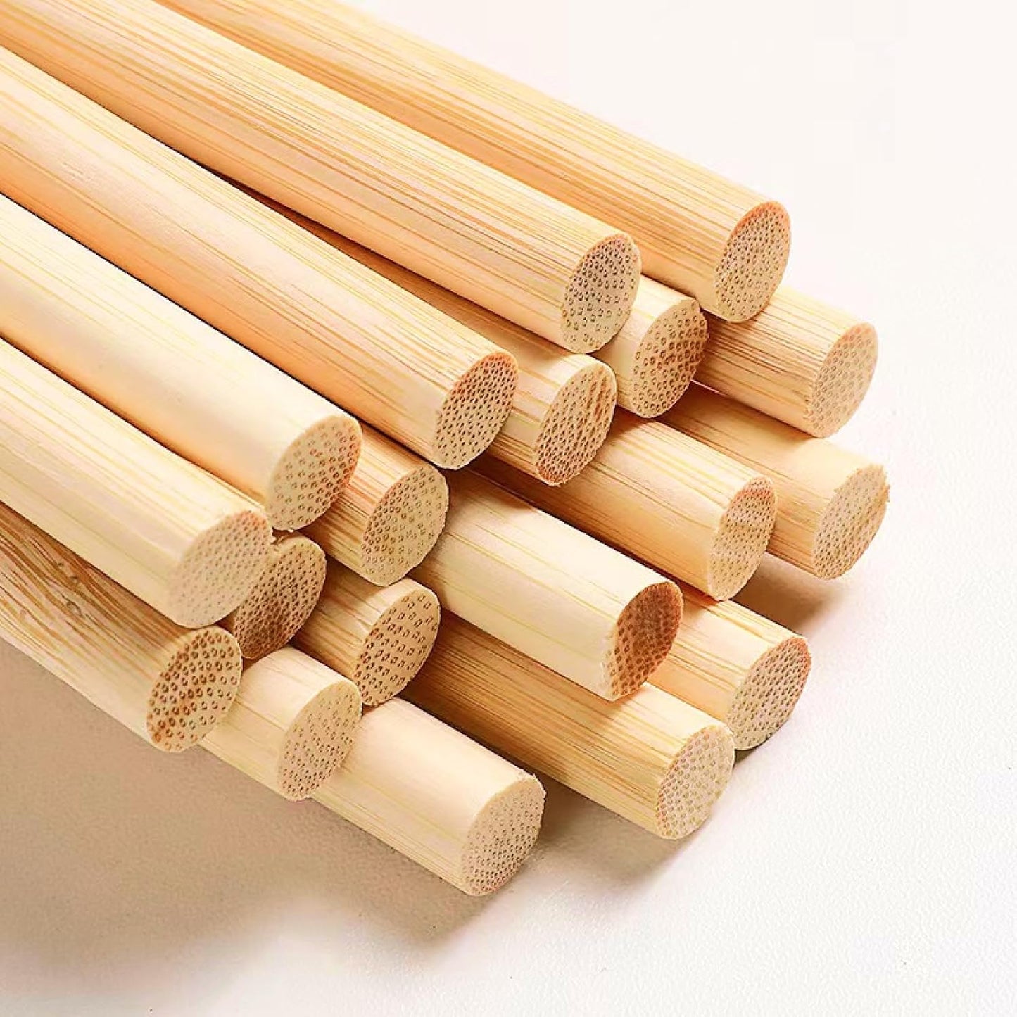 25 PCS Dowel Rods Wood Sticks Wooden Dowel Rods - 3/8 x 12 Inch Unfinished Bamboo Sticks - for Crafts and DIYers