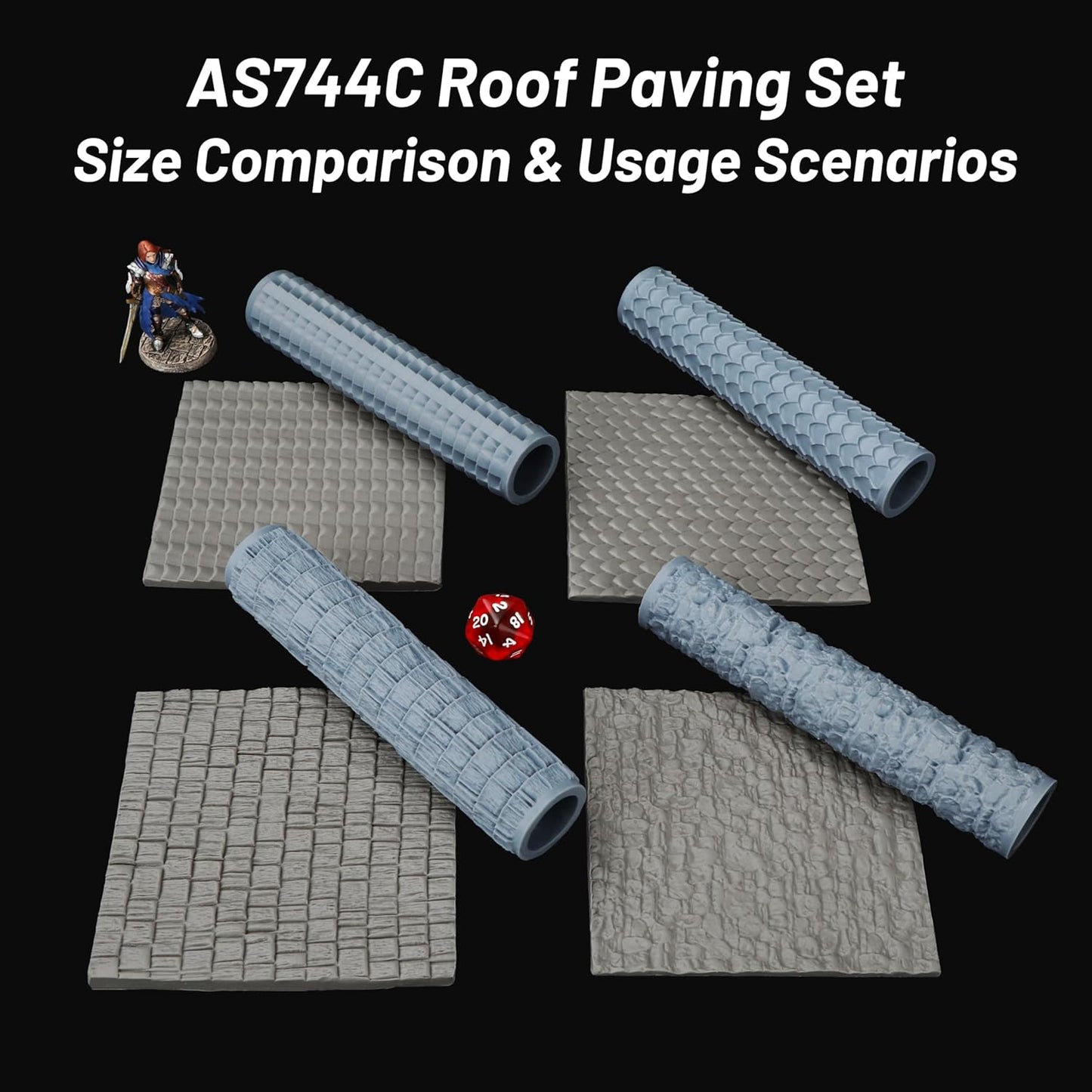 Terrain Roller Set for Foam Modeling – Build Stunning Roofs for DND Terrain Bundles, RPG Accessory Building Blocks for Adults, Table Maps, and Dungeons and Dragons Worlds-AS744C
