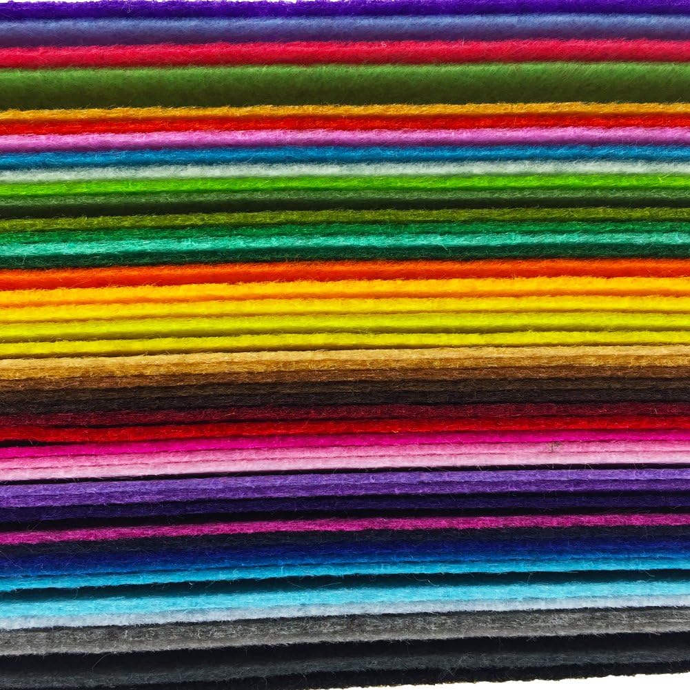 flic-flac 44PCS 8 x 12 inches (20 x 30cm) Assorted Color Felt Fabric Sheets Patchwork Sewing DIY Craft 1mm Thick … (20cm * 30cm, 44pcs)