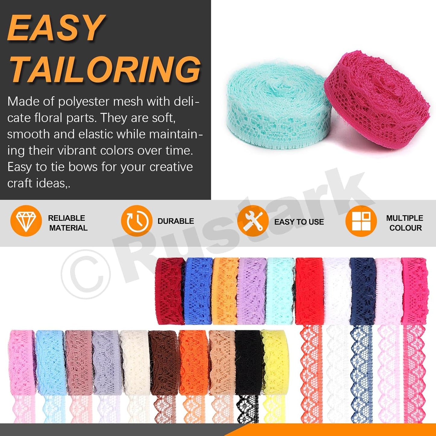 20Pcs 0.6Inch/1.5CM Colorful Lace Ribbon Floral Lace Ribbon Trim Fabric Sewing Vintage Trims Laces for Craft Sewing Making Gift Wrapping Wedding Decorations