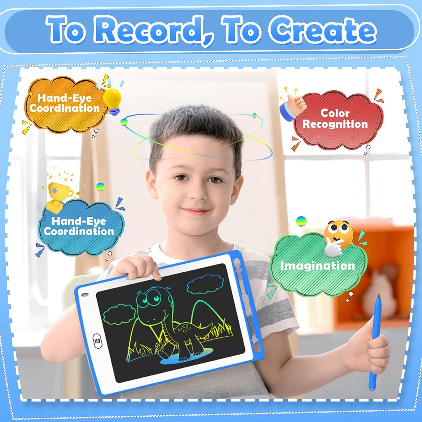 LCD Writing Tablet for Kids, 8.5 Inch Colorful Doodle Board Drawing Tablet, Educational Learning Toys Birthday Gifts for Kids Age 3 4 5 6 7 8 (18 Pack)