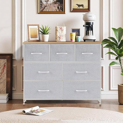 7-Drawer Dresser for Bedroom, Anti-Tip Wide Storage Organizer Fabric Chest of - Image 2