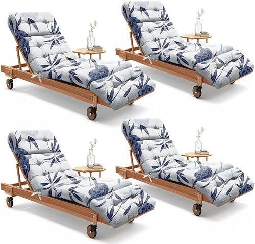 4 Pack Outdoor Chaise Lounge Chair Cushion 75.1 x 22.8 x 4.7 Inches 100% by Uthem