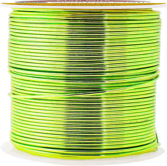 Mandala Crafts 18 Gauge Anodized Aluminum Craft Wire for Jewelry Making - 100 FT Colored Flexible Lime Green Wire - Bendable for Bonsai Armature Crafting Sculpting