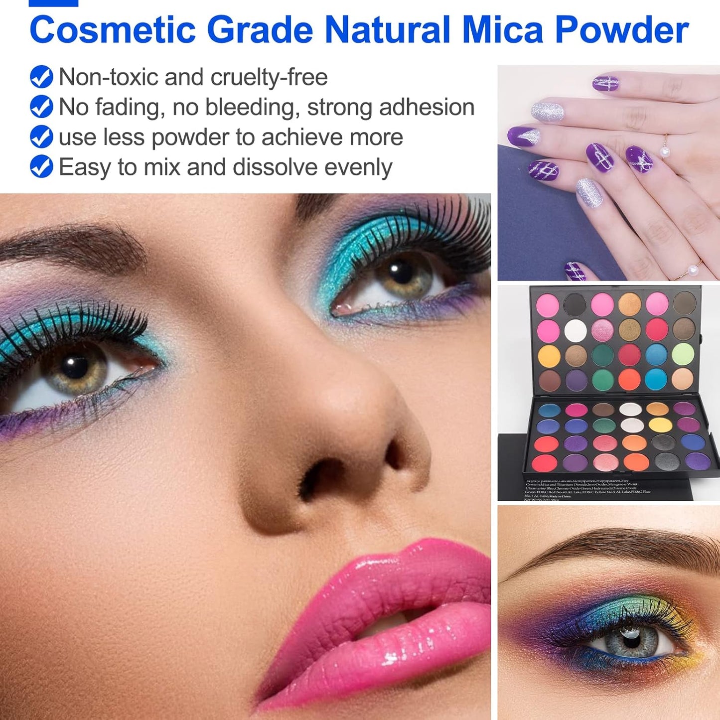 Mica Powder,200g/7.26oz Large Jar,Fruit Green Mica Powder Pigment for Epoxy Resin，Lip Gloss，Paint，Dye，Soap Making，Nail Polish,Candle Making,Bath Bombs