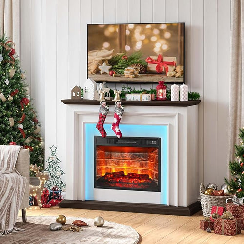 44" LED Lights Electric Fireplace by BOSHIROFurniture
