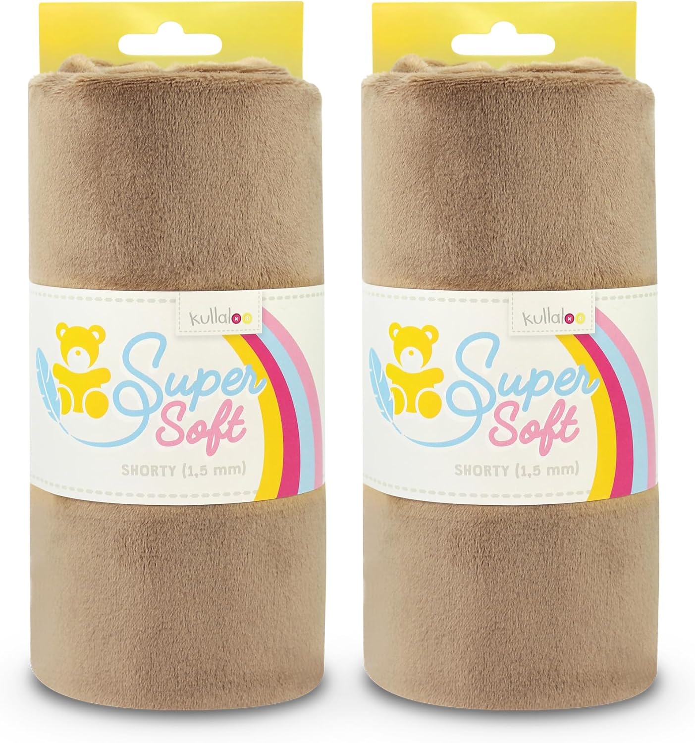 kullaloo Plush Fabric | Solid Taupe Minky Fabric for Sewing (Pack of 2) | Super Soft Cuddle Material | 39.5x29.5 | Plushies, Baby Blankets, Pillows, Dog Beds, Cat Beds, Baby Accessories, Apparel