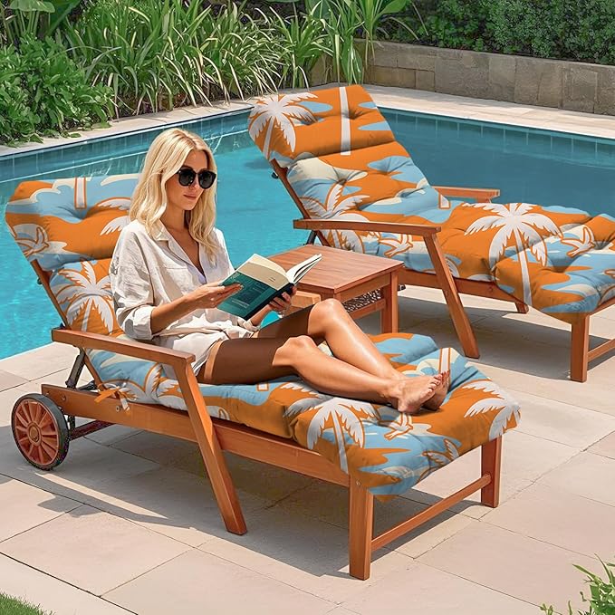 Outdoor Chaise Lounge Chair Cushion 75.1 x 22.8 x 4.7 Inches 100% Waterproof - Image 6