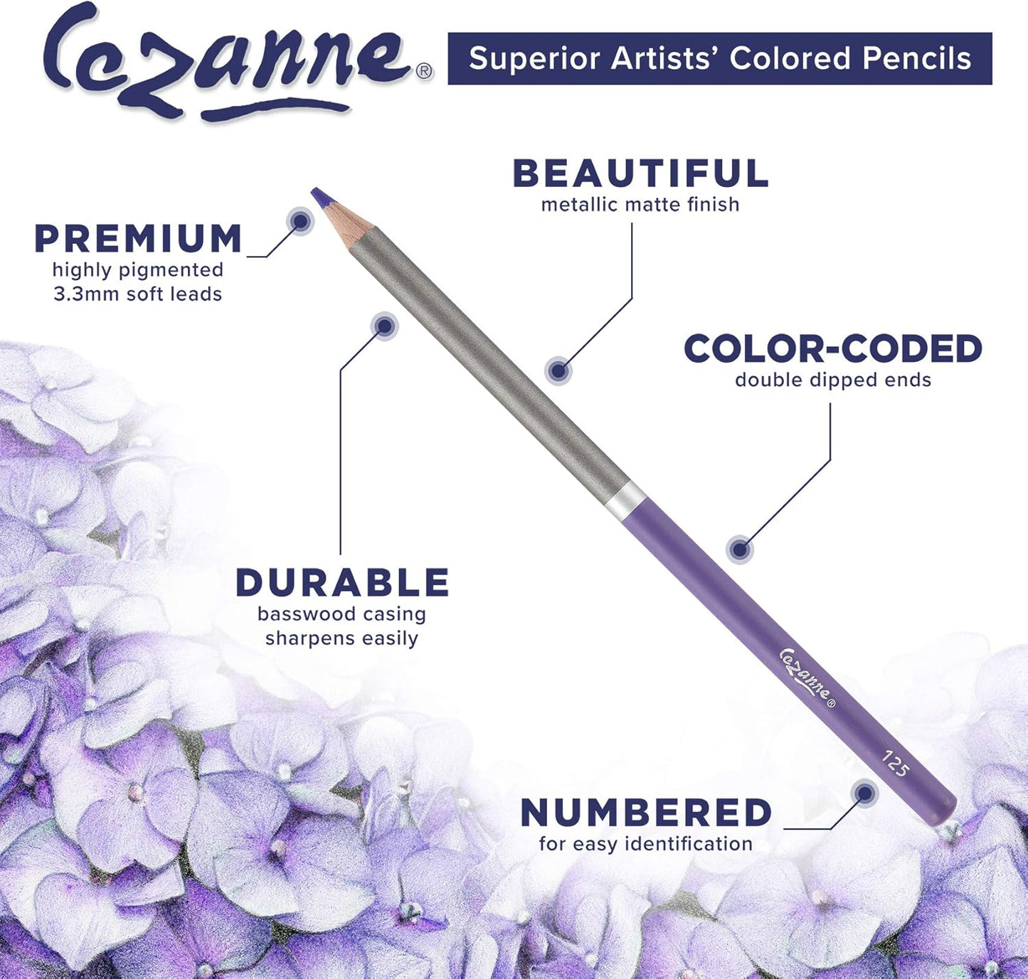 Creative Mark Cezanne Premium Colored Pencils Periwinkle 6 Pack - Highly-Pigmented Drawing Pencils - Coloring Pencils for Drawing, Blending, Coloring, and More
