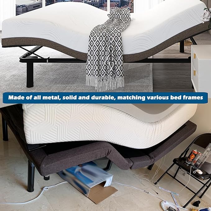 Benbuoo 13 Inch Metal Adjustable Bed Base Frame Leg Replacement Heavy Duty - Image 2