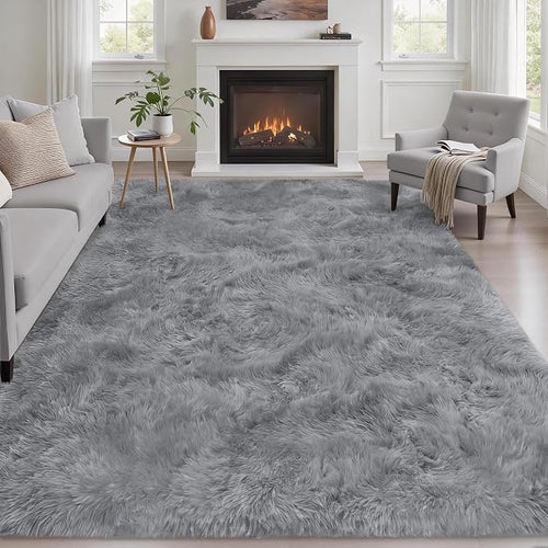 6x9 Area Rugs for Living Room Bedroom: Ultra Soft Fluffy Shag Rug Upgrade by Luxturiy