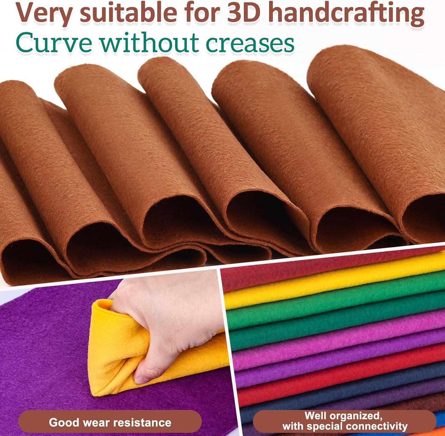 12 Rolls 8"x35"(20.5x90cm) 1.4mm Thick Soft Felt Fabric Sheet 12 Assorted Dark Rainbow Series Colors Felt Pack Pastel Felt Sheets for DIY Craft Sewing Squares Nonwoven Patchwork