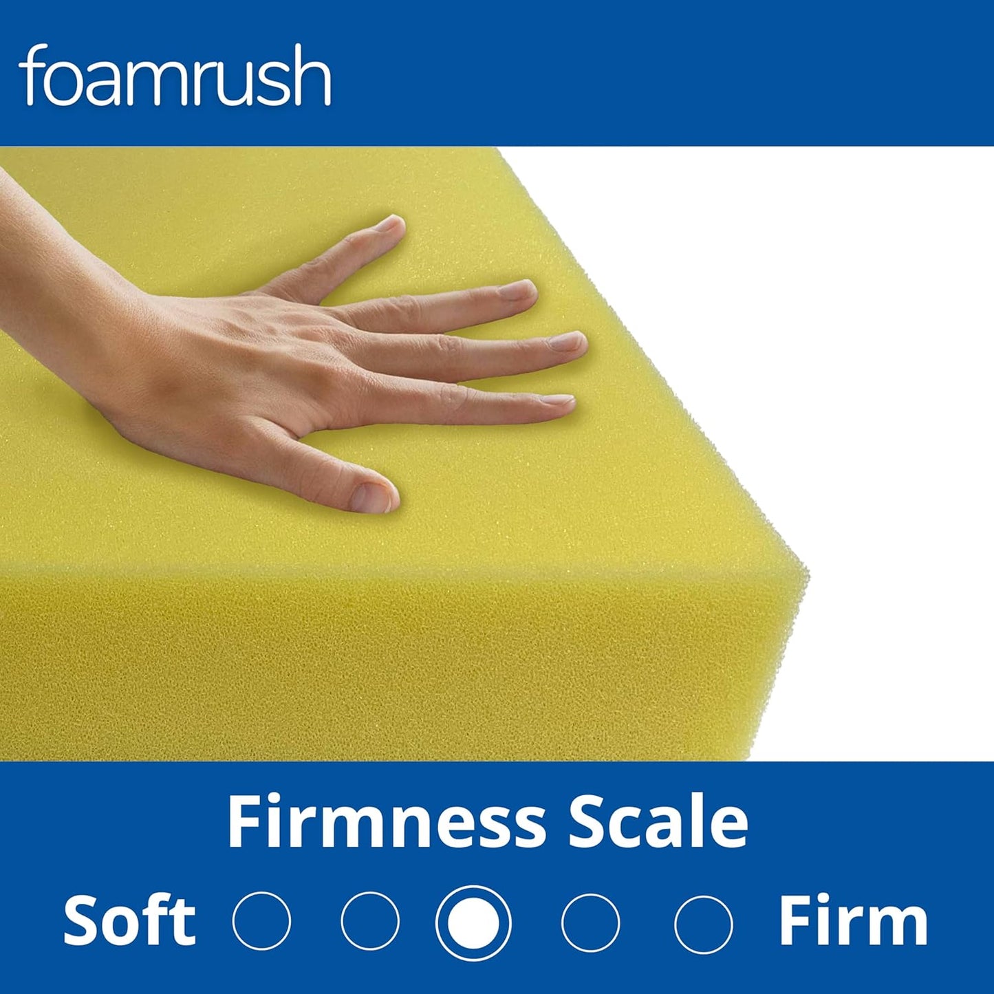 FoamRush 10" x 24" x 24" Water-Resistant Dry Fast Outdoor Upholstery Foam Sheet for Outdoor & Marine Furniture (Chair Cushion Foam for Patio Furniture, Boat Seat Cushion Replacement)