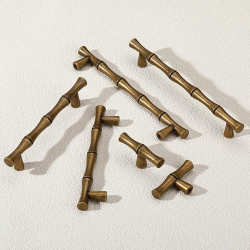 6Pcs Bamboo Shape Zinc Alloy Cabinet Knobs Handles pulls, Dresser Drawer - Image 2