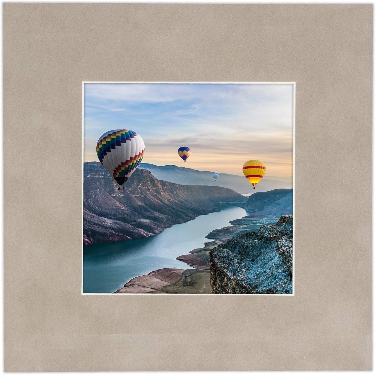 8x10 Mat Bevel Cut for 5x8 Photos - Acid Free Light Grey Suede Precut Matboard With Backing Board and Crystal Clear, Self Seal Photo Mat Bag - For Pictures, Photos, Framing - 4-ply Thickness