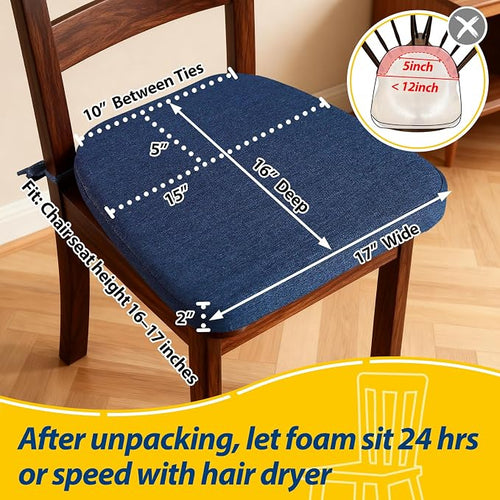 AAAAAcessories D-Shaped Chair Cushions, Machine-Washable Cover - Image 2