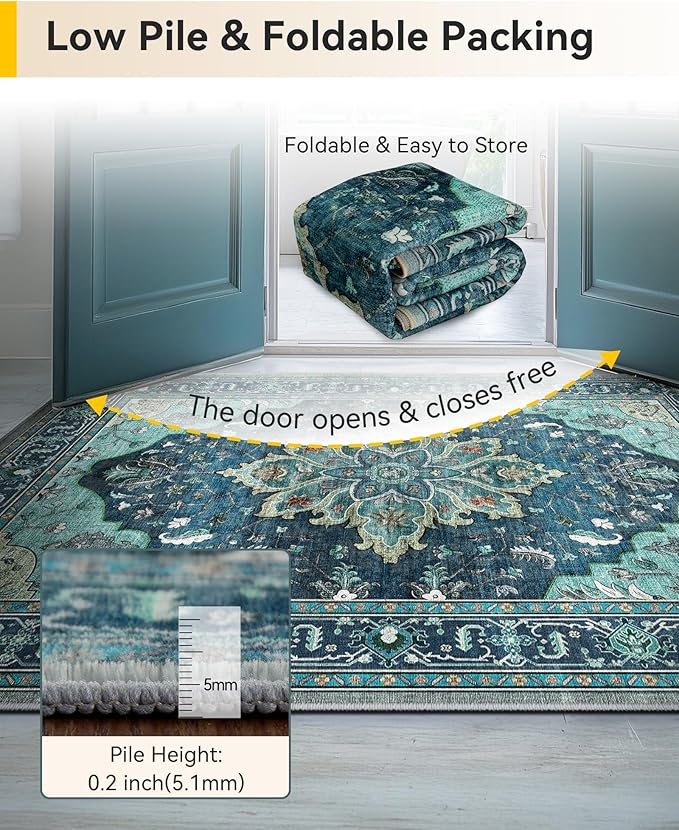 RELEANY Area Rugs 2'6"x12' Runner Rug Non Slip Washable - Image 4