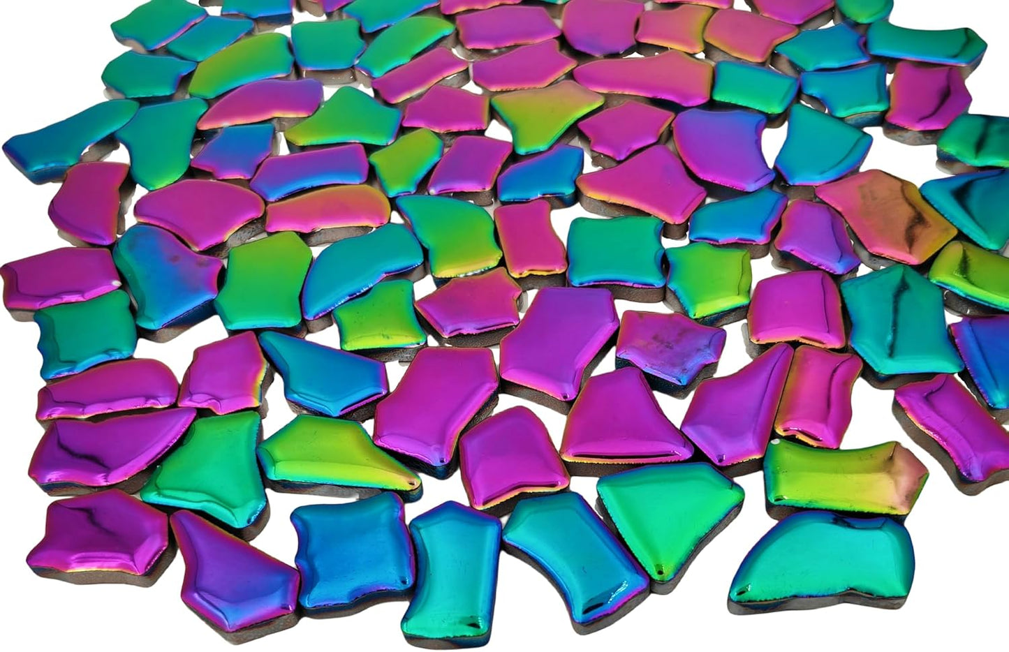 0.78"-1.57" Irregular Ceramics Mosaic Tiles,1.1LB Mosaic Pieces Stones for Home Decoration DIY Craft Plates Flowerpots Vases Cups Mosaic Making Supplies (Rainbow)