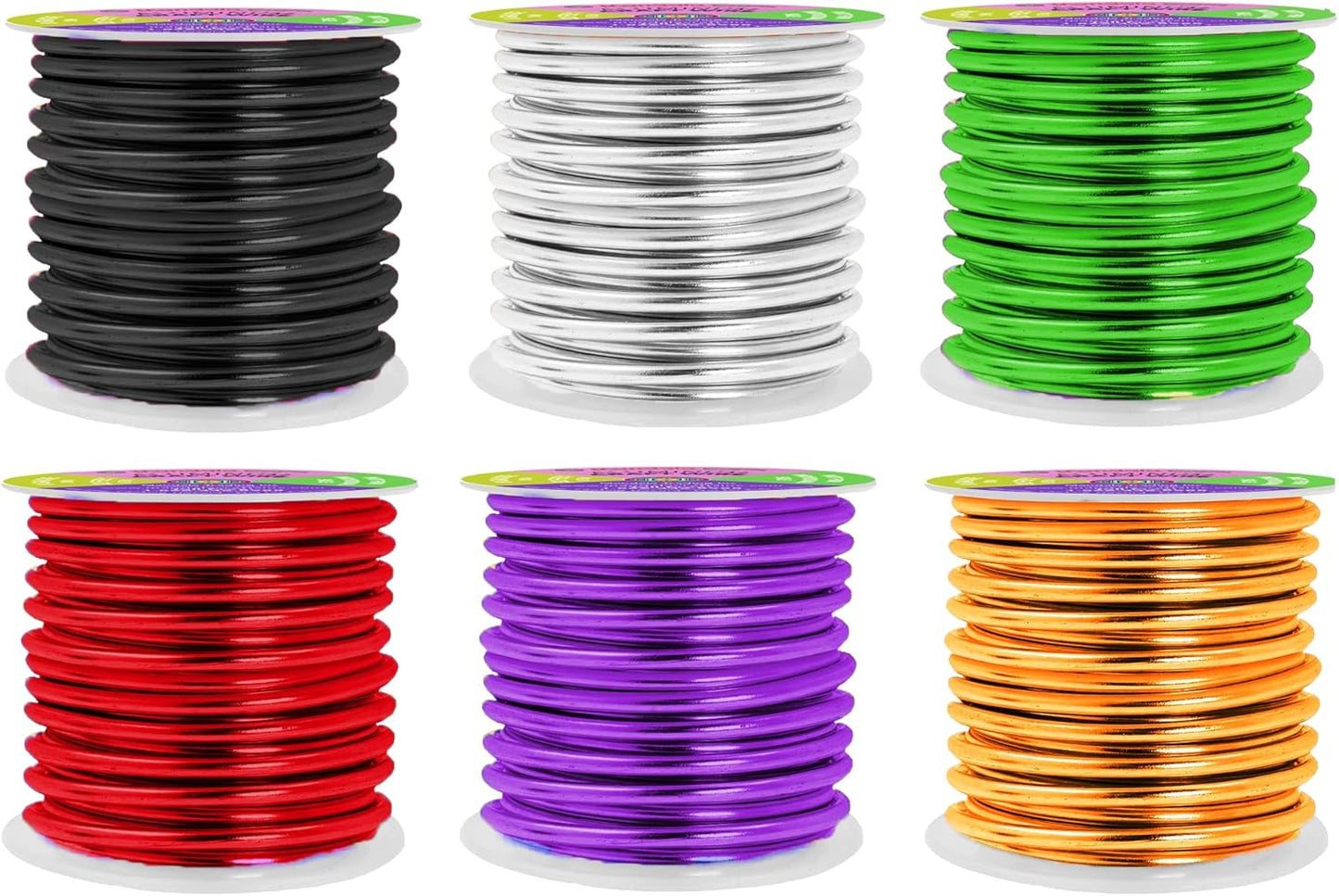 Mandala Crafts 8 Gauge Anodized Aluminum Craft Wire for Jewelry Making - 120 FT Colored Flexible Silver Black Gold Purple Red Kelly Green Wire - Bendable for Bonsai Armature Crafting Sculpting