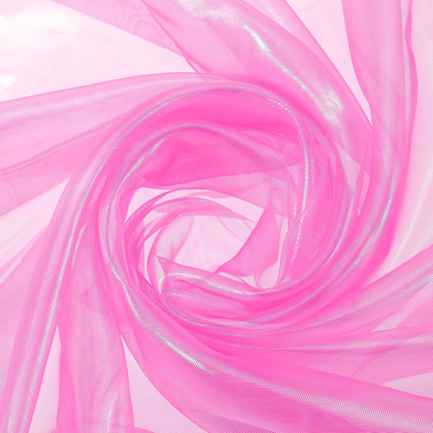 MECCANIXITY Iridescent Sheer Organza Fabric, 2 Yards x 59 Inches Solid Laser Holographic Shiny Fabric Organza Cloth for Wedding, Curtains, Costume, Photo Background, Dark Rose Red