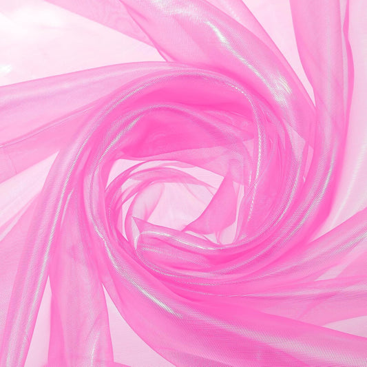 MECCANIXITY Iridescent Sheer Organza Fabric, 2 Yards x 59 Inches Solid Laser Holographic Shiny Fabric Organza Cloth for Wedding, Curtains, Costume, Photo Background, Dark Rose Red