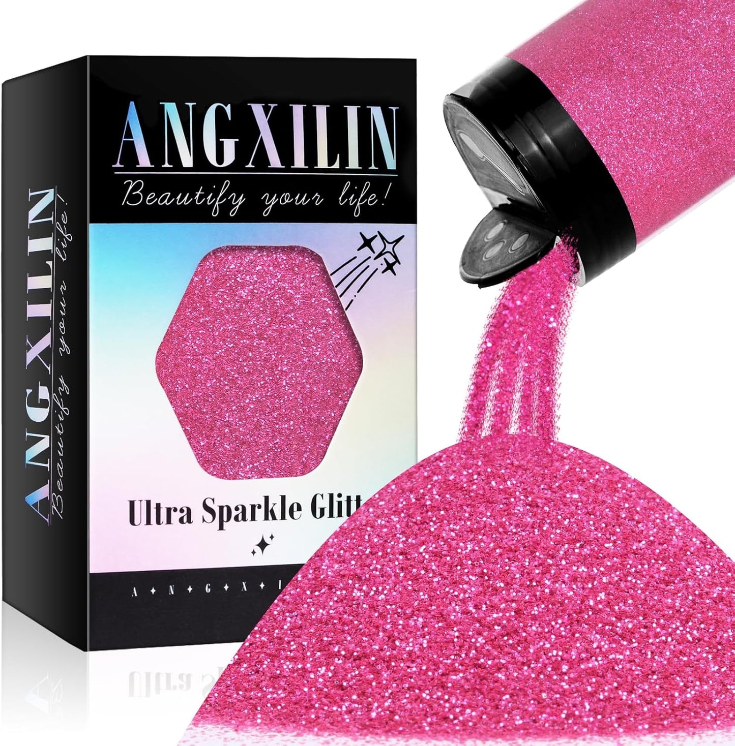 High Capacity 260g Metalic Glitter Shaker Bottle Package - Fine Glitter for Tumbler, Jewelry Making, Epoxy Resin DIY Craft, Face Body Nail Art (Plum)