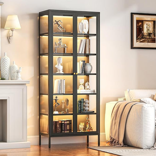 6-Tier Glass Display Cabinet by WOOWDEPOTBetterYourLife