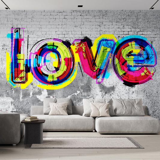 wall26 Wall Sticker/Wall Mural Colorful Graffiti, Not Peel and Stick, Non-Woven Wallpaper Decorative for Bedroom, Living Room, Office - 120x120 inches