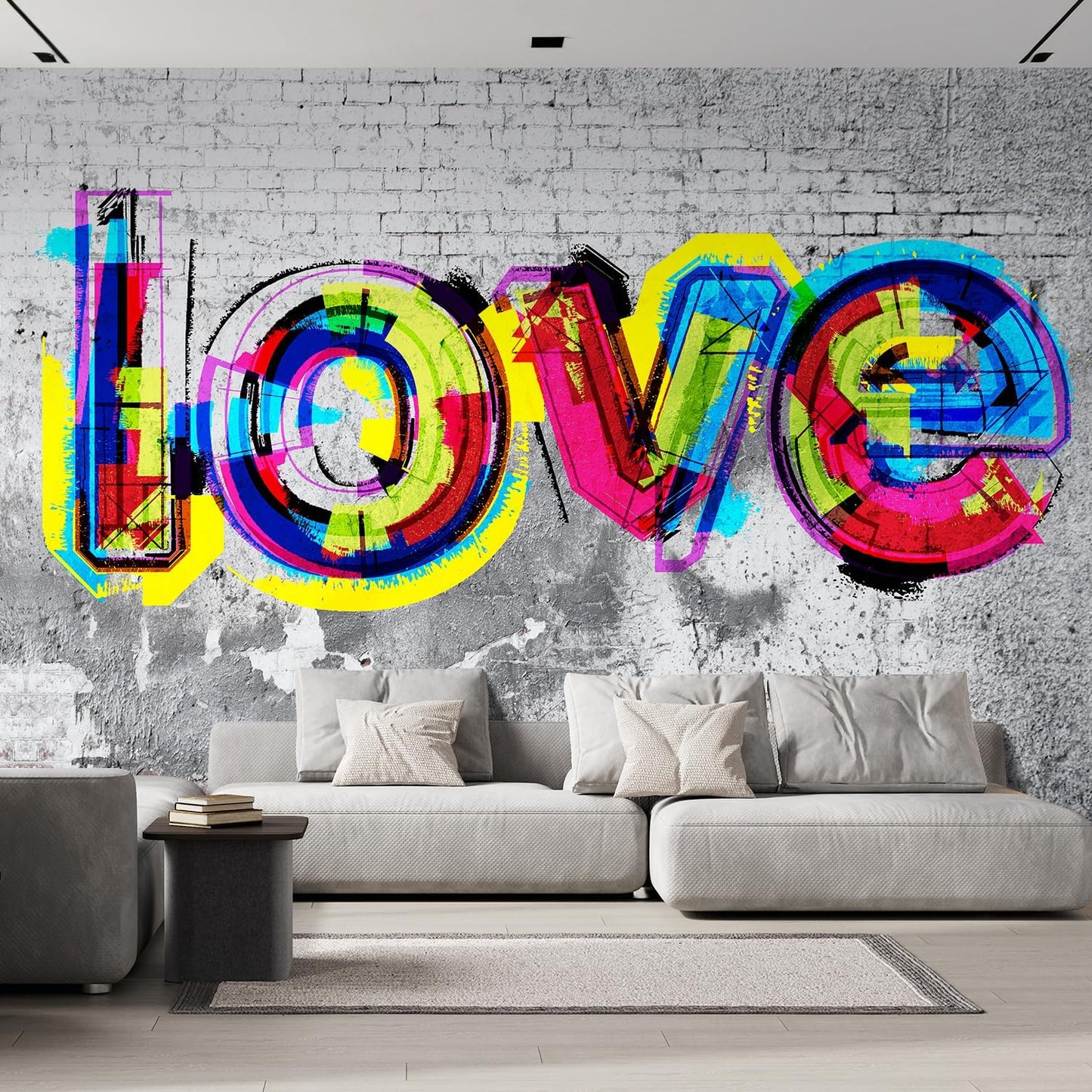 wall26 Wall Sticker/Wall Mural Colorful Graffiti, Not Peel and Stick, Non-Woven Wallpaper Decorative for Bedroom, Living Room, Office - 108x144 inches