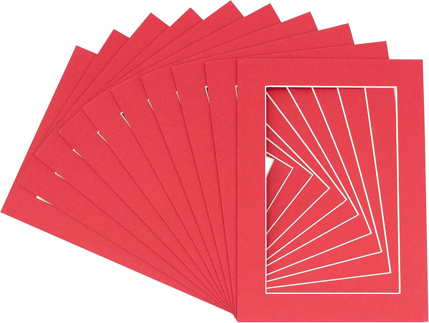 11x14 Mat for 8.5x11 Photo - Precut Deep Red Picture Matboard for Frames Measuring 11 x 14 Inches - Bevel Cut Matte to Display Art Measuring 8.5 x 11 Inches - Acid Free Pack of TEN MATS