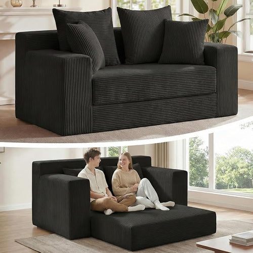 3-in-1 Convertible Sofa Bed: Boneless Loveseat Sleeper & Folding Couch Bed by Winzoo