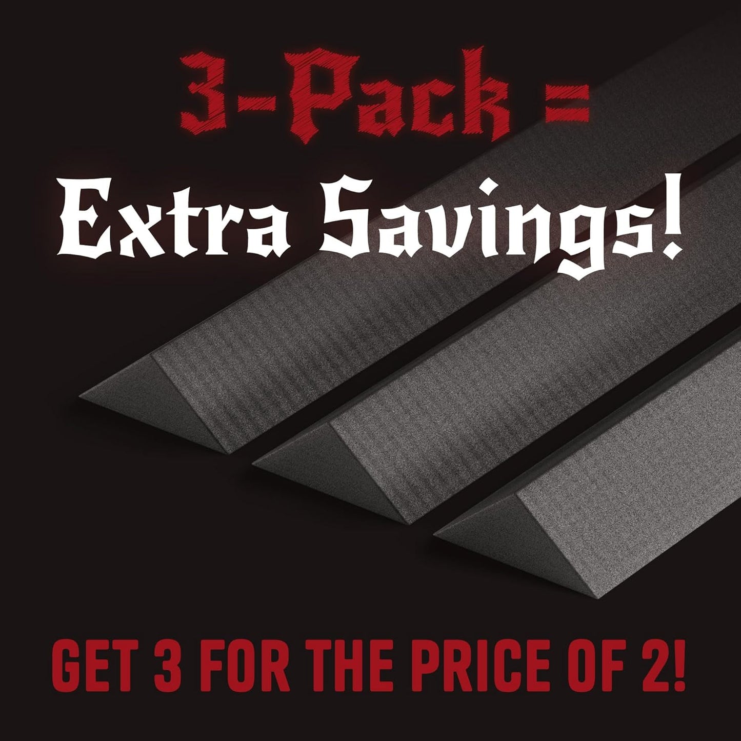 The Foamory's Instant Edge EVA Foam Bevel. Pre Cut Low Profile Triangle 3 Pack 5-30mm x 1M Black EVA Beveled Trim Save Time on Cosplay Costumes and Armor Detail. High Density 85kg/m³ Craft Foam Dowel