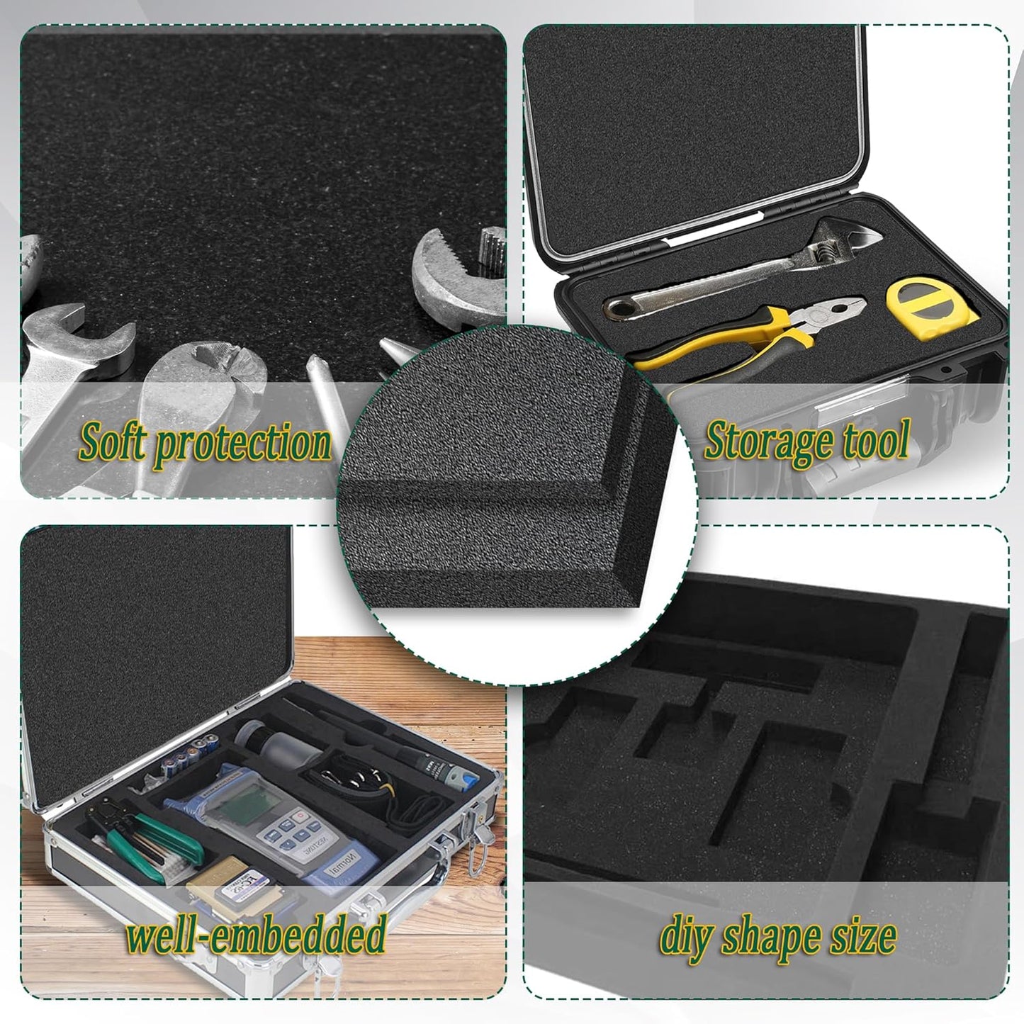 8 Pack Polyethylene Foam Pads for Packing Foam Sheets 2 Size Cuttable High Density Cushioning Inserts Protective Foam for Packing Cases and Crafts- 16" X 12" X (0.4" and 1")