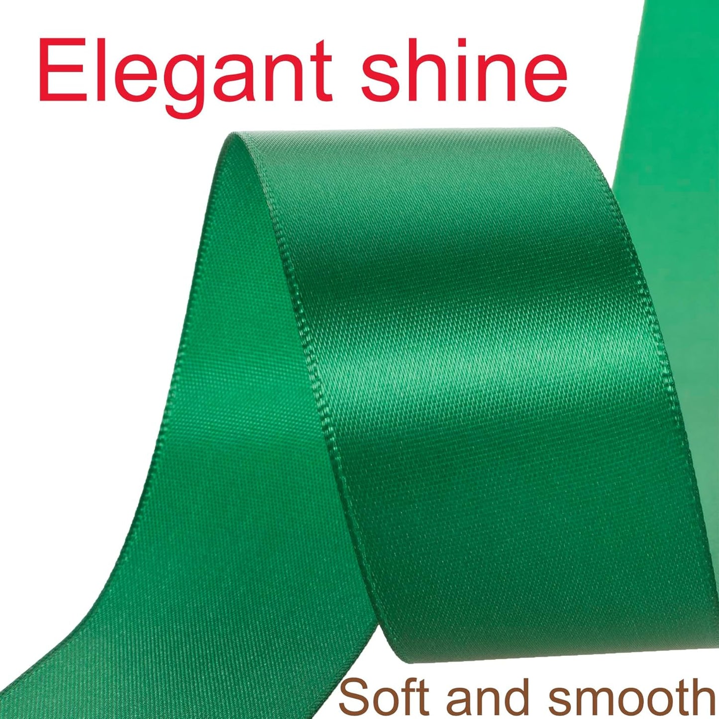 1-1/2 Inch Dark Green Ribbon, 50 Yards Craft Polyester Satin Ribbon Perfect for Gift Wrapping, Handmade Roses, Wedding Party Decorations and DIY Crafts