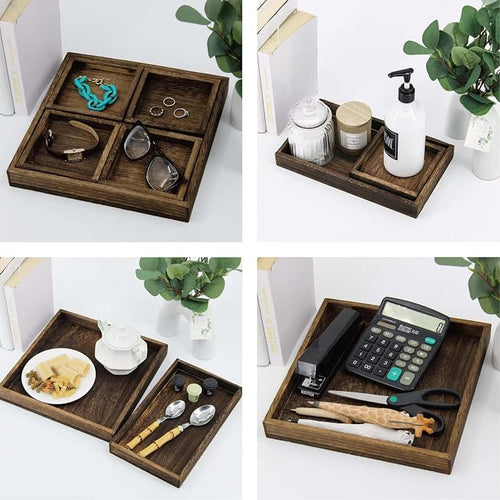 3-Piece Wooden Serving Tray Set - Image 2