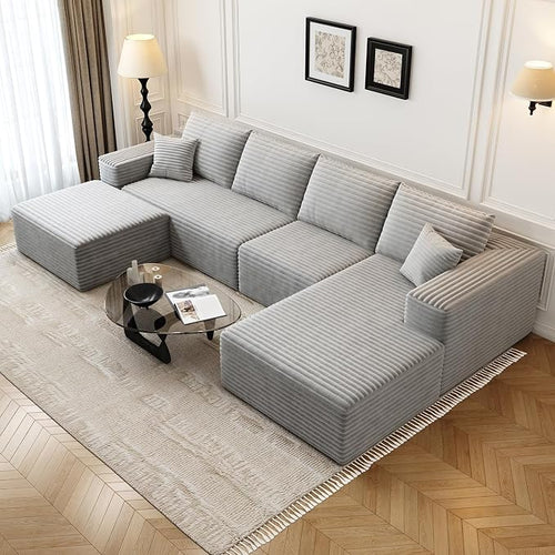 135.4" Cloud Modular Sectional Couch by Settab