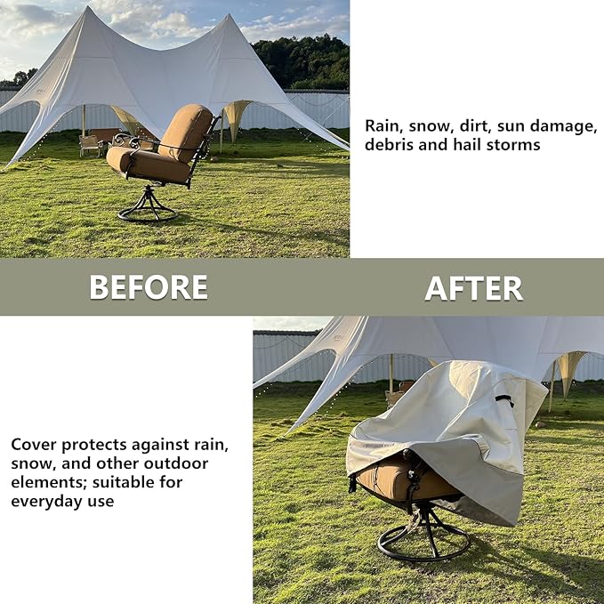 Outdoor Swivel Rocker Chair Covers 2 Pack, 35 W x 37 D x 36 H inches, 100% - Image 5