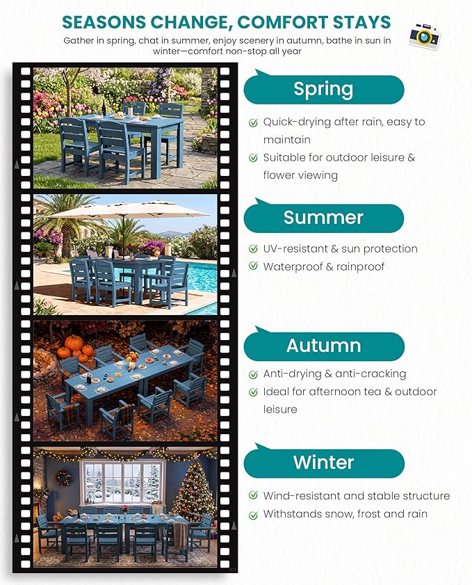 SERWALL HDPE Dining Set for 10 – 2 Tables, 8 Armless + 2 Armchairs. Includes 10 - Image 8