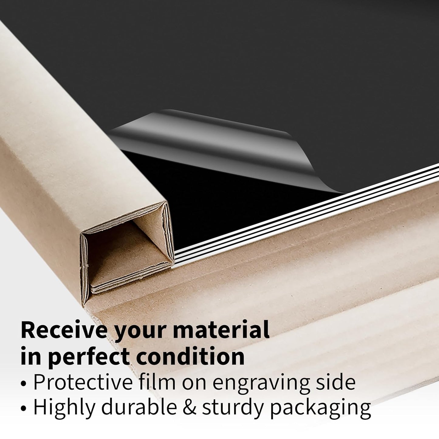 Trotec TroLase Lights | 24"x12"x1/250"(0.1mm thick) | Adhesive-Backed Flexible Laser Engraving Sheet/Film for Decal & Label | Double Color Plastic Sheet for Engraving | Black/White | 10pcs