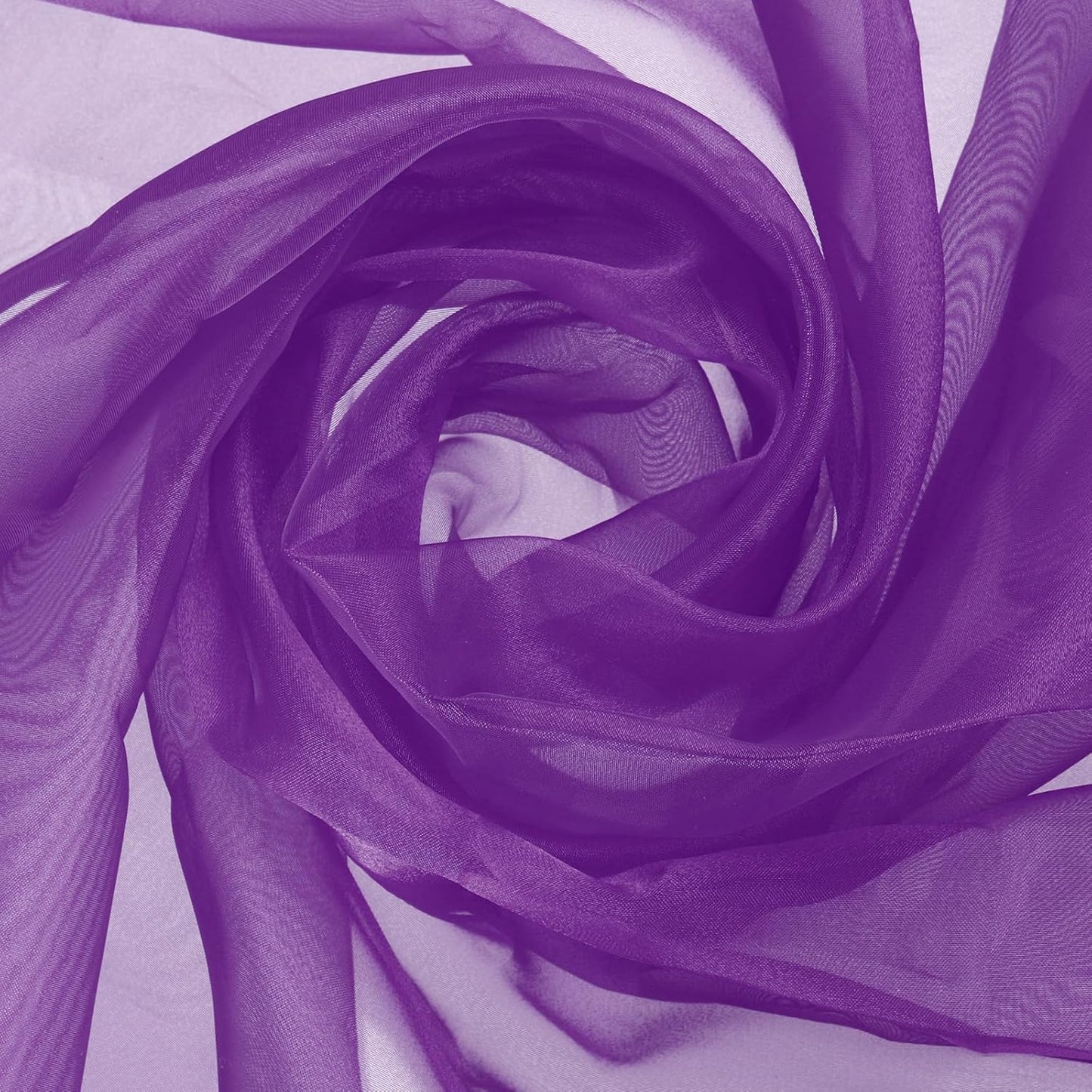 MECCANIXITY Iridescent Sheer Organza Fabric, 2 Yards x 59 Inches Solid Holographic Shiny Fabric Organza Cloth for Wedding, Curtains, Costume, Photo Background, Dark Purple