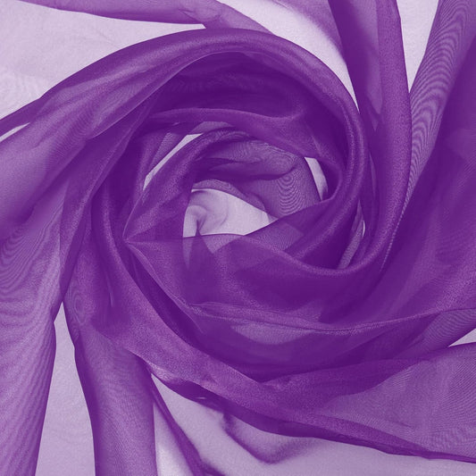 MECCANIXITY Iridescent Sheer Organza Fabric, 2 Yards x 59 Inches Solid Holographic Shiny Fabric Organza Cloth for Wedding, Curtains, Costume, Photo Background, Dark Purple
