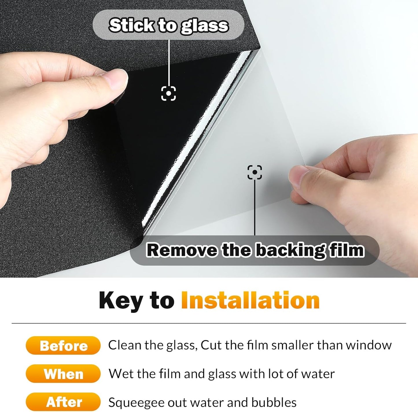 rabbitgoo Blackout Window Film, Sun Heat Blocking Privacy Cover for Glass, Removable Opaque Room Darkening Dark Black Out Window Covers Tint Shades for Home Day Sleep Light Blocker 11.8 x 78.7 Inches