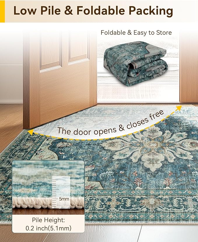 RELEANY Area Rugs 2'x8' Runner Rug Non Slip Washable - Image 6