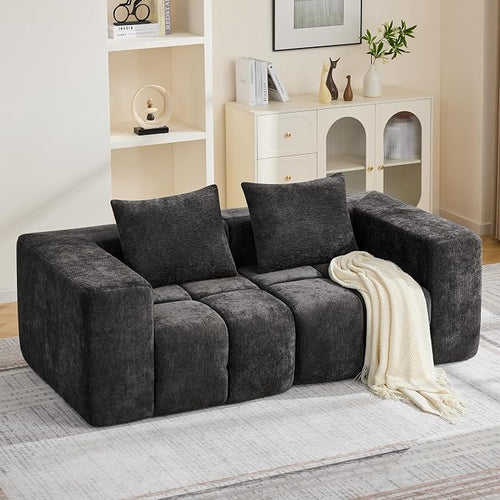 78.7" Loveseat Boneless Couch, Upholstered Cloud Love Seat by CACFTII