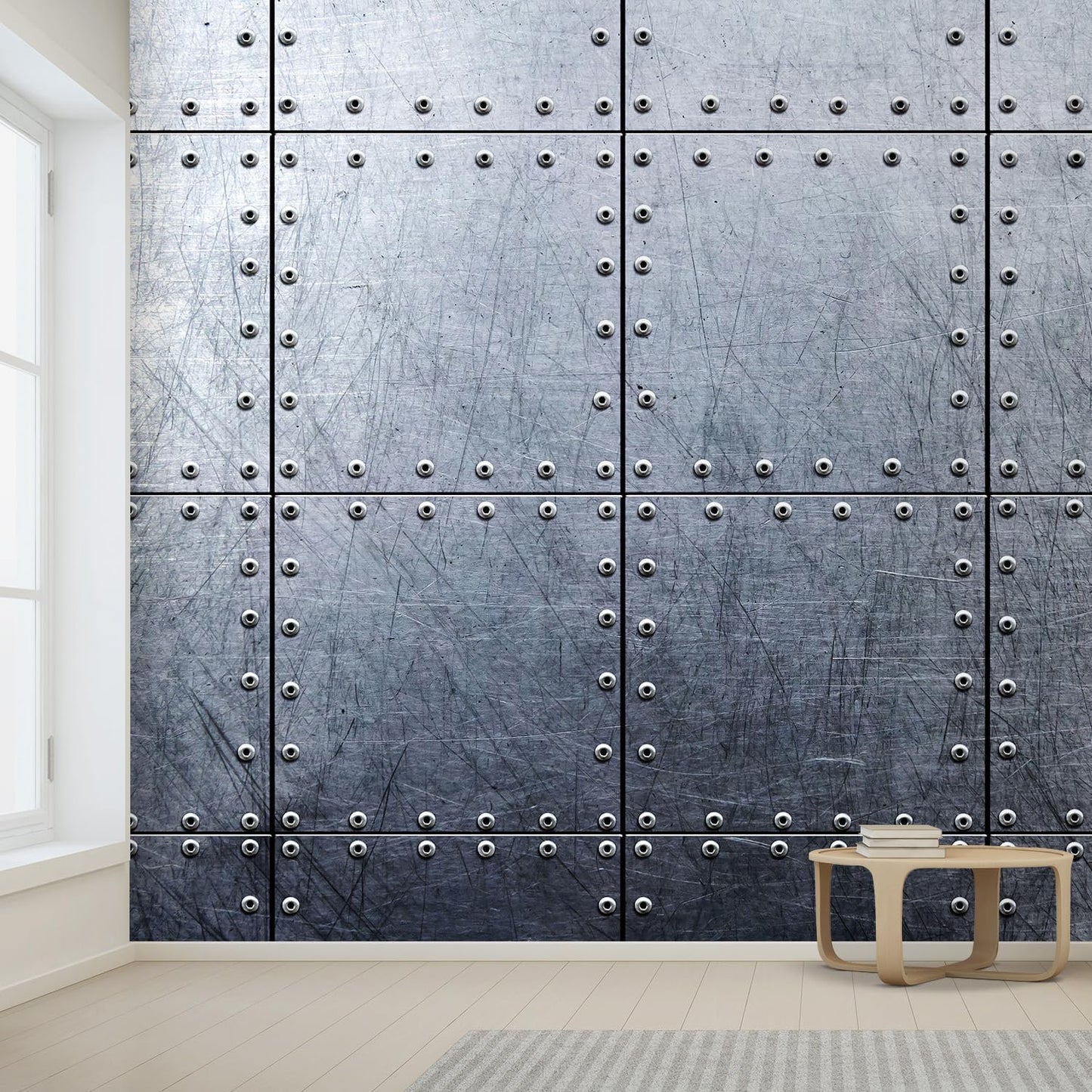 wall26 Wall Sticker/Wall Mural Metal Background, Not Peel and Stick, Non-Woven Wallpaper Decorative for Bedroom, Living Room, Office - 108x168 inches