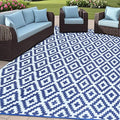 SAND MINE Reversible Mats, Plastic Straw Rug, Modern Area Rug, Large Floor Mat by SANDMIND