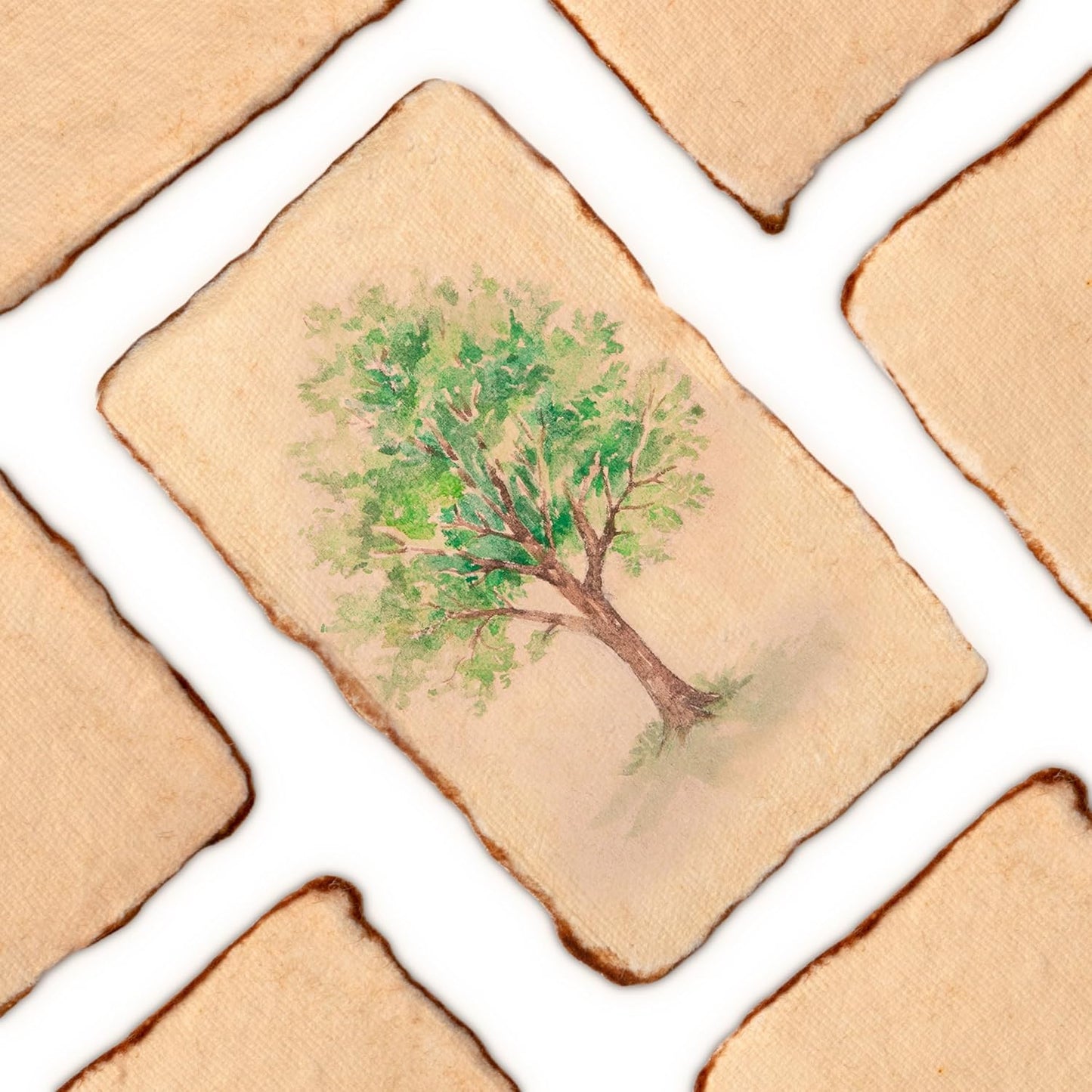 Wanderings Vintage Handmade Deckle Edge Cards - 2"x3.5" - 150 GSM - 50 Pack Blank Cards - Ideal for Place Cards, Name Cards for Table Setting, Thank You Notes, Gift Tags