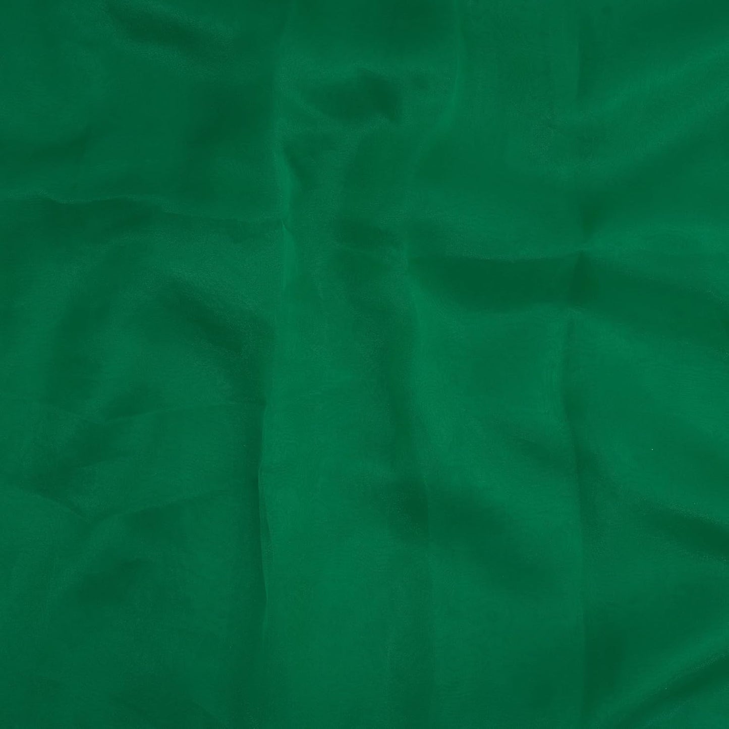 Organza Fabric 5 Yard Bridal Solid Sheer Organza Fabric Bolt for Wedding Dress, Fashion, Crafts, Decorations Silky Shiny Organza 44" - (5 Yard, Green)