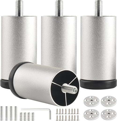 4 Pack Bed Support Legs 3 Inch Silver Furniture Cabinet Metal Legs Replacement by Unknown